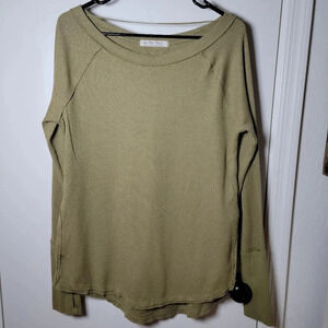 Free People Green Thermal Long Sleeve | We The Free Sweater | Size S